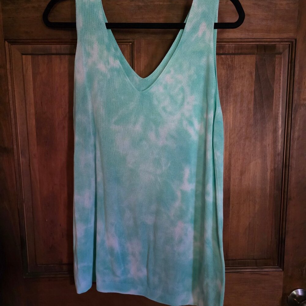 Summer De-Stash Double V Neck Tank - Tie Dye